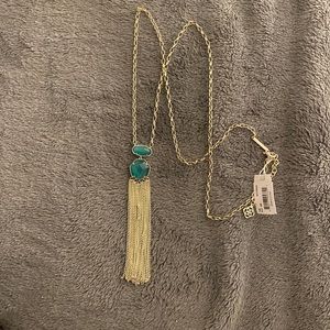 Kendra Scott NWT gold green necklace winter 2020 collection